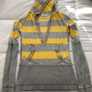 Free People V Neck Hoodie